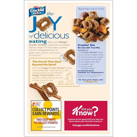 Cracklin'OatBran Cracklin' Oat Bran Cold Breakfast Cereal, High Fiber ...