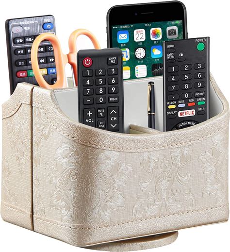 PUSU PU Leather 360°Rotatable Remote Control Holder,Nightstand TV ...
