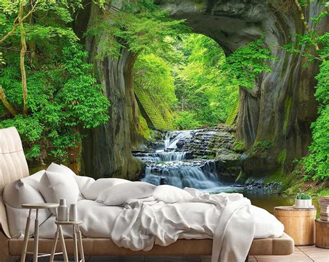 Buy Reyhui Forest Stream Wall Mural Wallpaper Large Nature Scenery ...