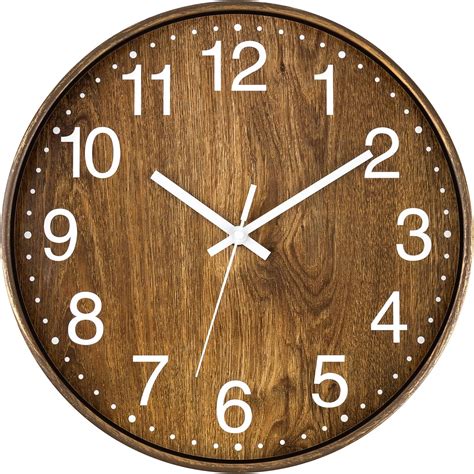 Amazon.com: Home-X Green Large Analog Wall Clock, Silent, Rustic Home ...