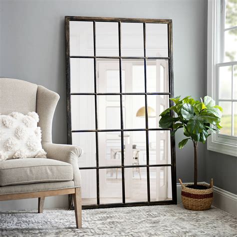 Wooden 20-Pane Leaner Mirror, 40x67 in. | Kirklands | Home, Decor ...