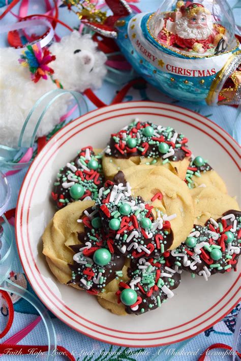 Chocolate-Dipped Christmas Butter Cookies