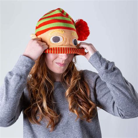 Buy Happy Hatter | Roll Down Beanie Hat & Mask | Multiple Designs ...