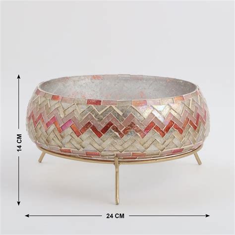 Buy Mabel Decor Glass Mosaic Patterned Decorative Bowl from Home Centre ...
