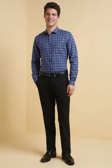 Buy Men Blue Regular Fit Check Full Sleeves Formal Shirts Online ...