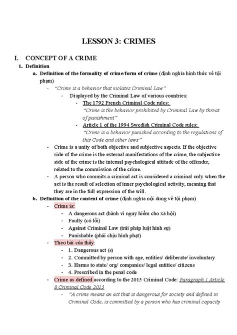 Slides TV - TA - Translation - LESSON 3: CRIMES I. CONCEPT OF A CRIME ...