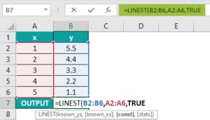 Image result for Linest Function Examples