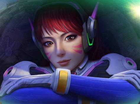 Download wallpaper the game, art, Diva, D.VA, Andrey Zheltov, Hannah's ...