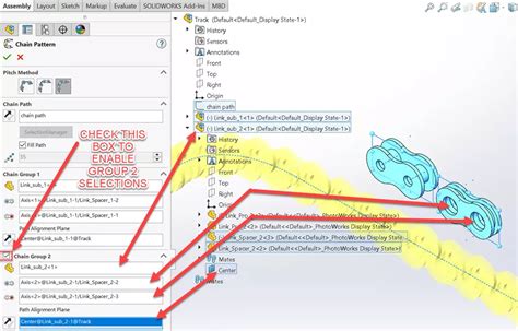 Image result for SolidWorks Chain Pattern Tutorial