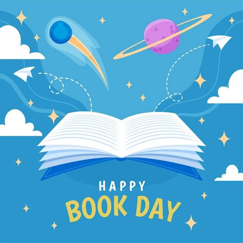 Cartoon world book day illustration | Free Vector