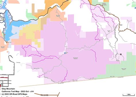Otay Mountain Wilderness - California Trail Map