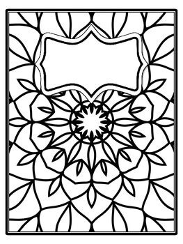 4 Mandala Binder Covers and Spines, Mandala Back To School Coloring ...