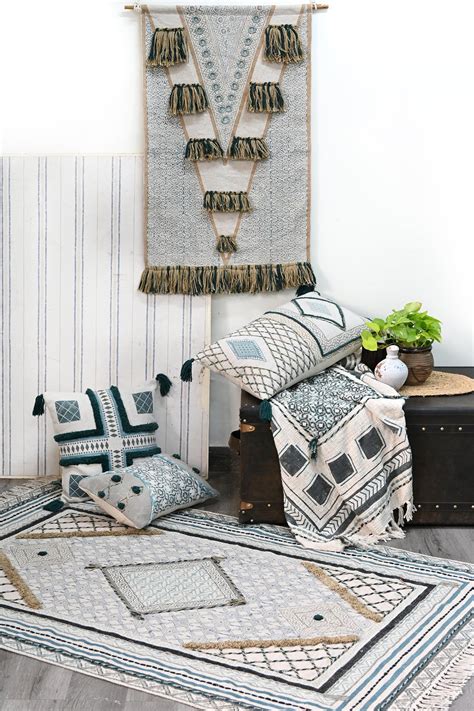 Aryora Block-Printed Cotton Rug | Art Avenue