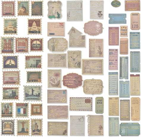 120Pcs Vintage Stickers Pack Foil Gold Sticker | Ubuy India