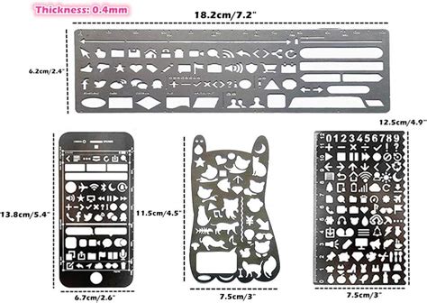 ALIMITOPIA Bullet Journal Stencil Set,Ruler Drawing Painting India | Ubuy