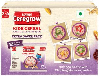 Nestle Ceregrow Multigrain Cereal With Milk Fruits Sachet 50 Gm Each 12 ...