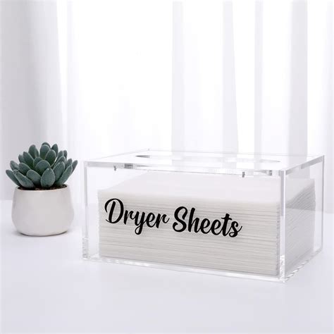 Buy Dryer Sheet Holder, Acrylic Dryer Sheet Dispenser with Hinged Lid ...