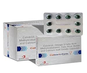 Buy CALBOVIC FORTE SOFTGEL Calcitriol 0.25 mcg, Elemental Calcium 500 ...