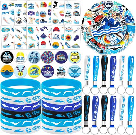 Amazon.com: 98 PCS Swimming Party Favors, Swimming Temporary Tattoos ...