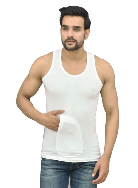 Buy UNDERLOOP MUSTT White Interlock Pocket Vest for Men and Boys Pack ...