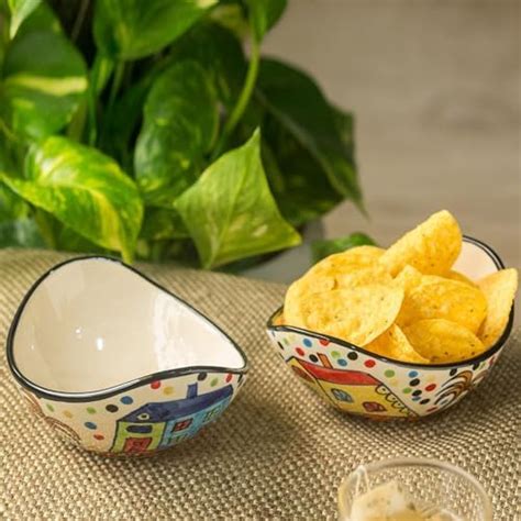 Buy SMOKEY COCKTAIL Ceramic Bake Bowl for Serving Bowl with Handle ...