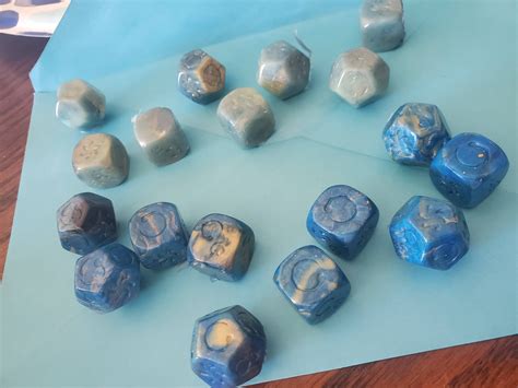 My game is going great, so I decided to cast custom dice for my players ...