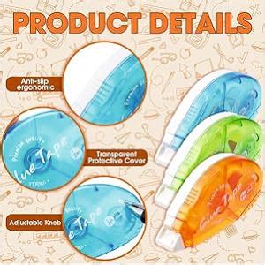 THECLOUDMALL® Double Sided Tape Roller, Adhesive Scrapbooking Glue ...