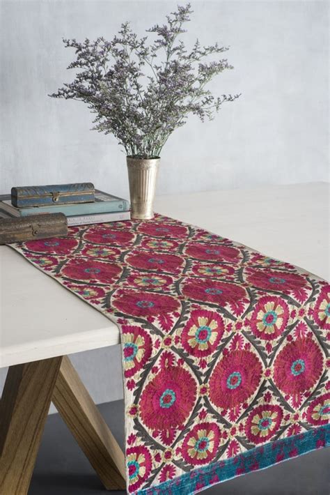Suzani Bukhara Linen Runner
