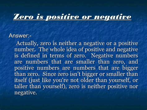 Zero is even or odd, Zero is positive or negative ? | PPT