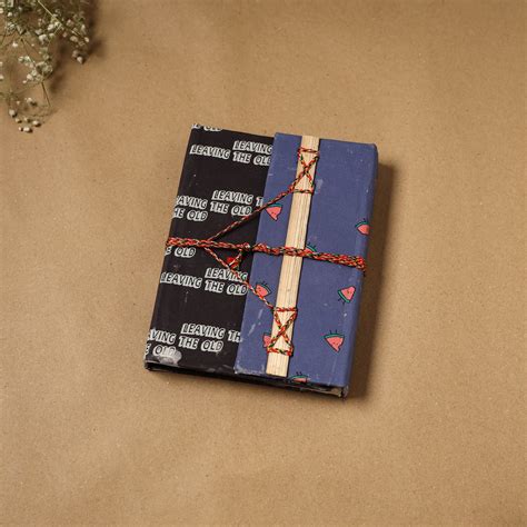 Printed Fabric Cover Handmade Paper Notebook with Thread Lock
