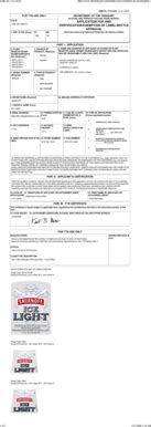 Fillable Online APPLICATION FOR AND CERTIFICATION/EXEMPTION OF LABEL ...