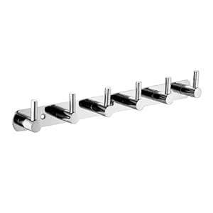 ANATOMIX Stainless Steel 6 Pin Bathroom Cloth Hooks Hanger for Walls of ...