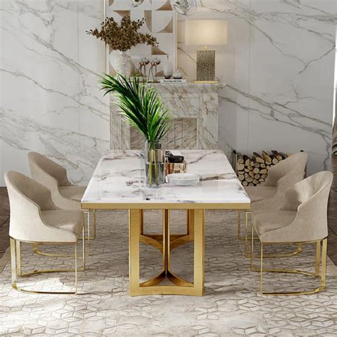 Amalgam Metal Marble Dining Table chairs – Handicrafts Town