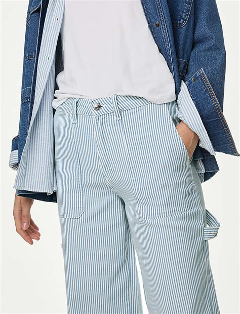 Buy Relaxed High Waisted Carpenter Wide Leg Jeans at Marks & Spencer