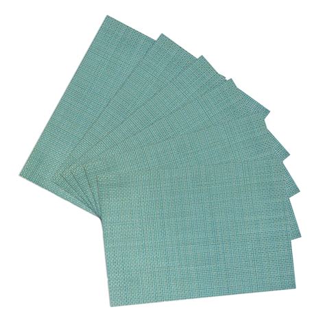 Set of 6 Sandford Ocean Woven Vinyl Placemats, 18x13