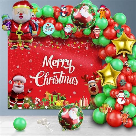 Party Propz Christmas Decoration Kit - 79 Pcs, Merry Christmas Backdrop ...