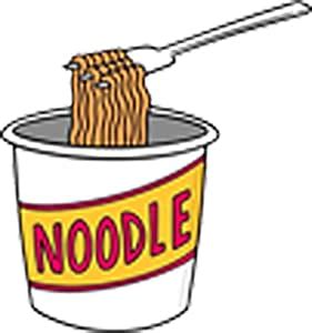 Simple Ramen Noodle Cartoon Emoji Vinyl Sticker (12" Tall, Cup ...