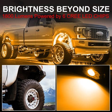 Rock Light Kits, OFFROADTOWN Amber LED Rock Lights Kits with 2 Pods ...