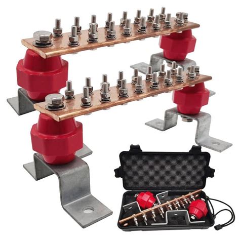 Buy MOKIKUBA 900A Copper Ground Bar Kit- 10" Wall Grounding Bus Bar ...