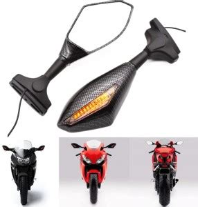 OBEROI'S TRADERS Universal 360° Adjustable Rear View Carbon Mirror with ...