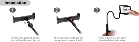 BROLAVIYA ilike Gooseneck Flexible Clip Lazy Arm Bracket, Length 29.5 ...