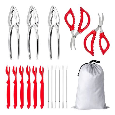 Buy Crab Crackers and Tools,17 pcs Seafood Tools Set includes 3 Crab ...
