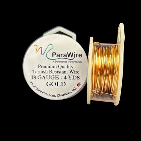 ParaWire Tarnish Resistant 18 Gauge Silver Plated Wire, Gold - 4 Yards