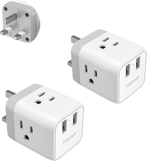 Amazon.com: TESSAN UK Travel Plug Adapter, US to UK Ireland Power ...