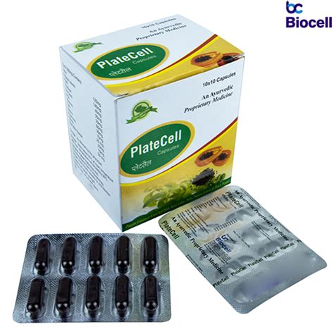 PLATECELL Capsules Biocell Pharmaceuticals Pvt. Ltd.