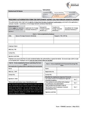 Fillable Online mom gov Proposed Authorisation Form - Foreign Domestic ...