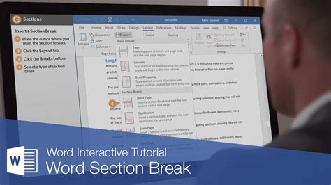 Image result for How to Create a Section Break in Word