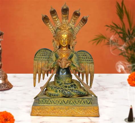 Brass Naga Kanya Statue (Height : 13 Inch) – AONA INDIA