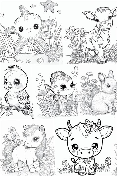 Cute Animal Scene Coloring Pages