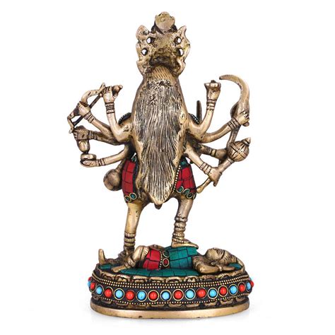 Buy Online Multicolored Sculpture of Kali Maa With Shiva Brass Statue ...